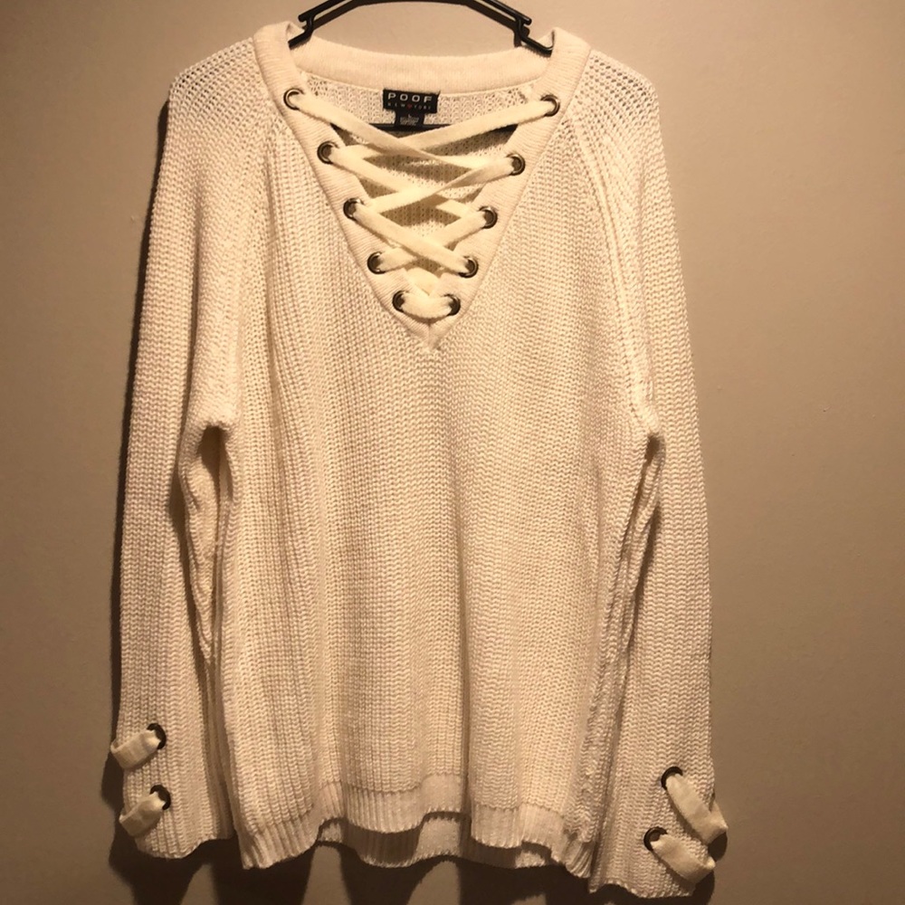 White oversized sweater